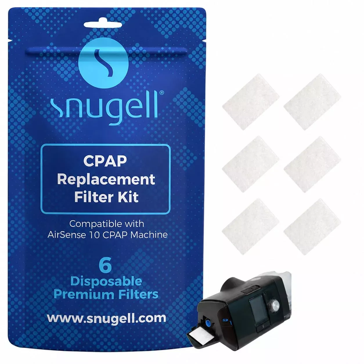 Disposable Replacement CPAP Filters for Resmed Airsense 10 (6-Pack)