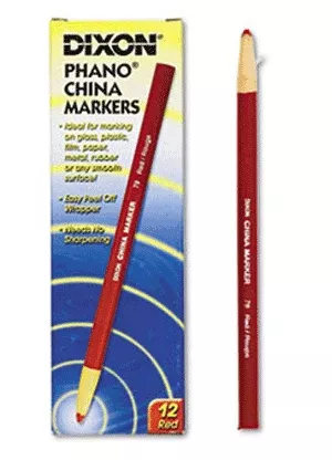 Dixon Film Marking China Pencil|Peel Red 12 Per Box