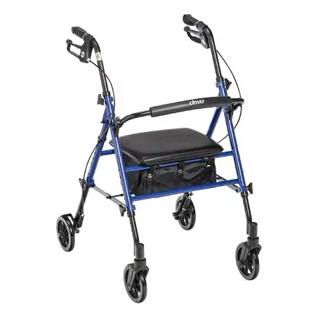 Drive Medical 4 Wheel Rollator drive™ Blue Adjustable Height Aluminum Frame - M-852331-88 - Each