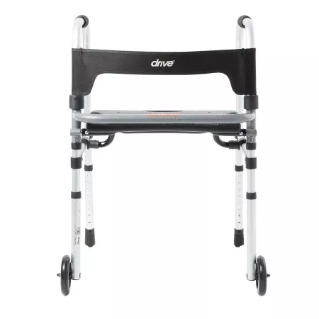 Drive Medical Dual Release Folding Walker Adjustable Height Clever-Lite LS Aluminum Frame 300 lbs. Weight Capacity 29-1/2 to 39 Inch Height - M-583547-3072 - Each