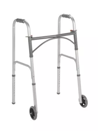 Drive Medical Folding Walker Adjustable Height Steel Frame 350 lbs. Weight Capacity 25 to 32 Inch Height - M-1031618-4981 - Case of 4