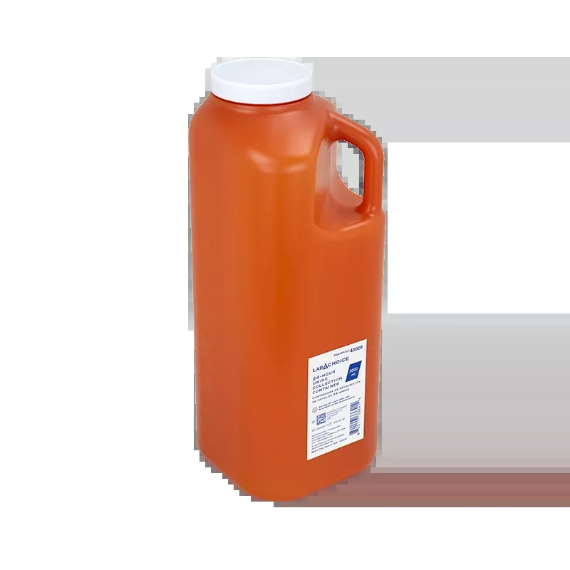 Dynarex 24-hour Urine Collection Container, 3000 mL - Orange, White (40 Count)