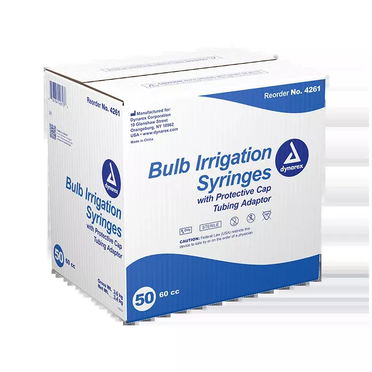 Dynarex Bulb Irrigation Syringe, 60cc (50 Count)