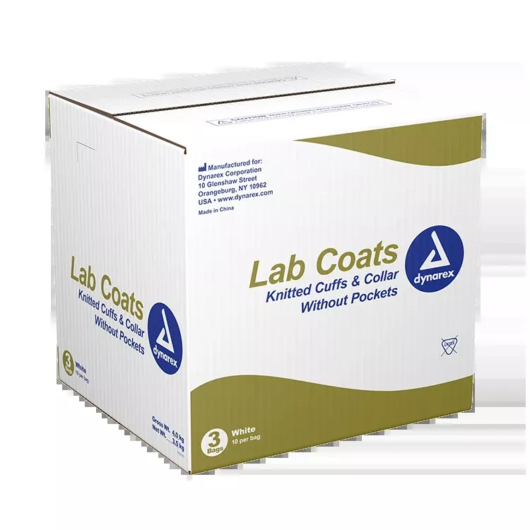 Dynarex Lab Coat w/out Pockets - 10ea/bx, 3bxs/cs (30 Count)