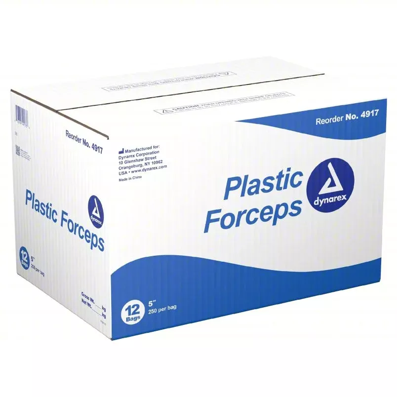 Dynarex Plastic Thumb Forceps Bulk, 4.25" (3000 Count)