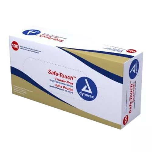 Dynarex Safe-Touch Vinyl Exam Gloves, Powder-Free