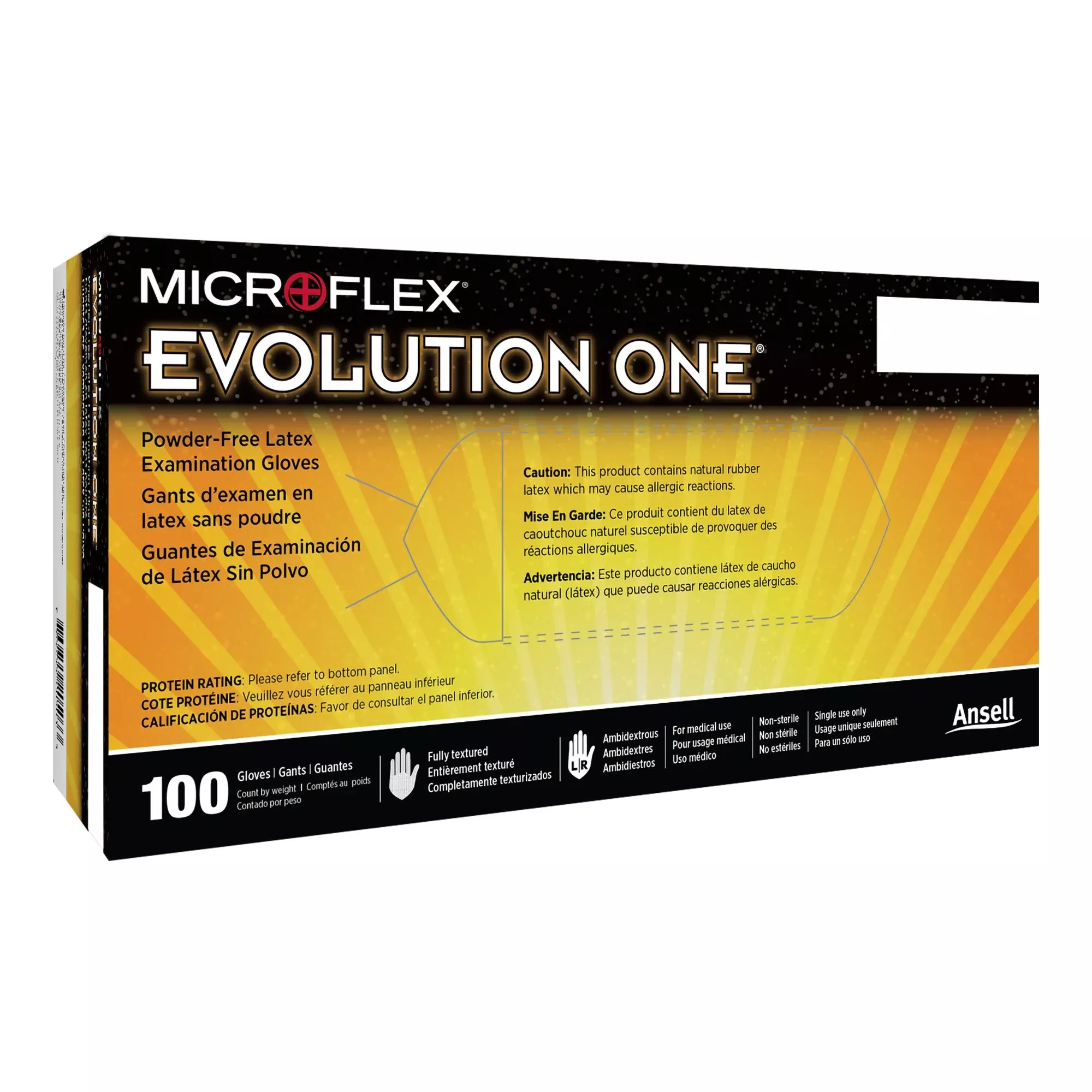 Evolution One Latex Exam Glove, Medium, White