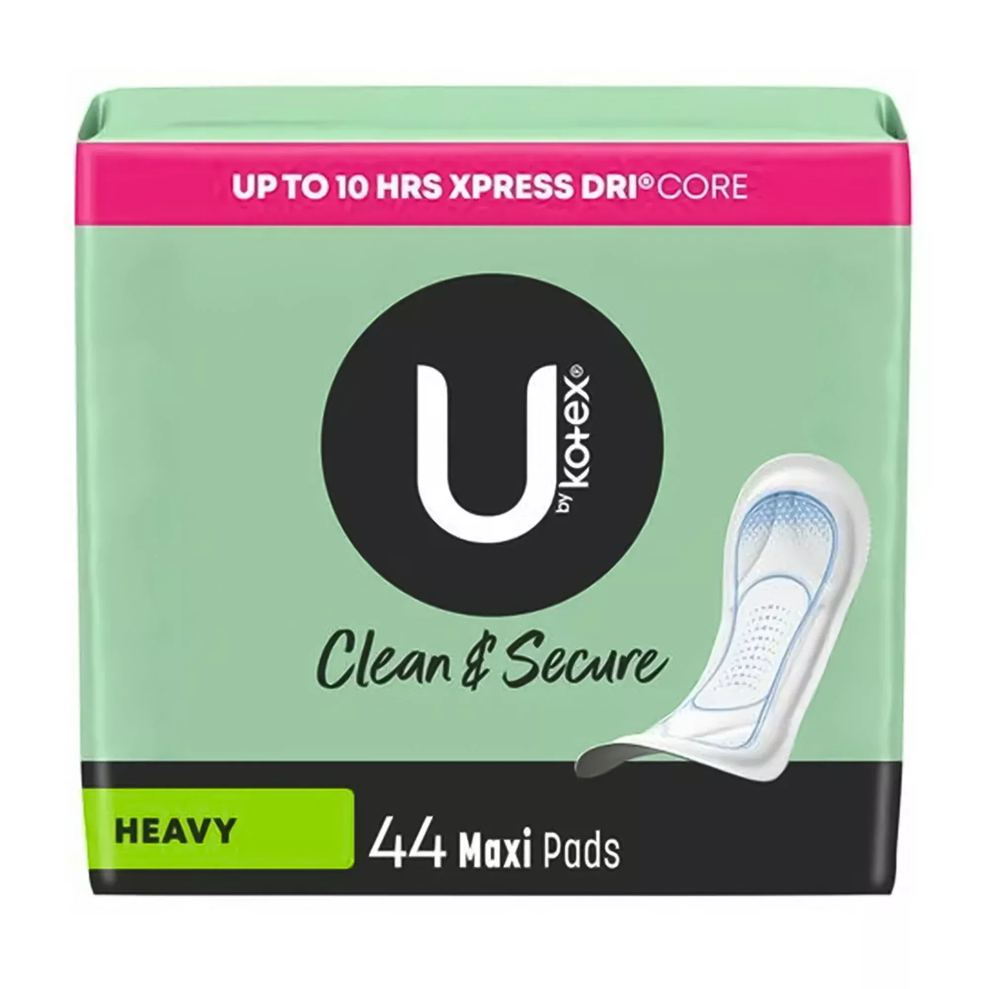 Feminine Pad U by Kotex Clean and Secure Maxi Heavy Absorbency