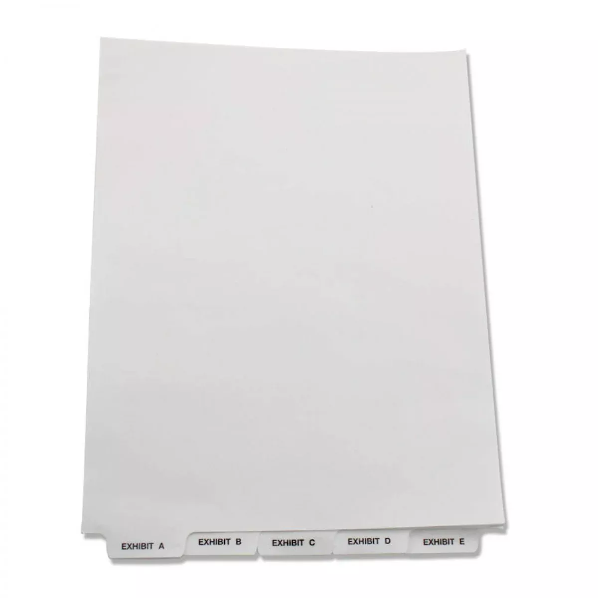 Filepro Chart Divider Bottom Tab Position #1 "Exhibit A" 1/5 Cut Mylar Reinforced Tab Clear 100# White 8 1/2" X 11" - 250/Box