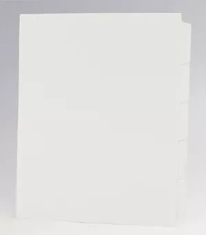 Filepro Chart Divider Side Tab Position #1-5 1/8 Cut Blank|No Holes White 90# White Fsc Index 8-1/2"X11" - 1250 Per Case