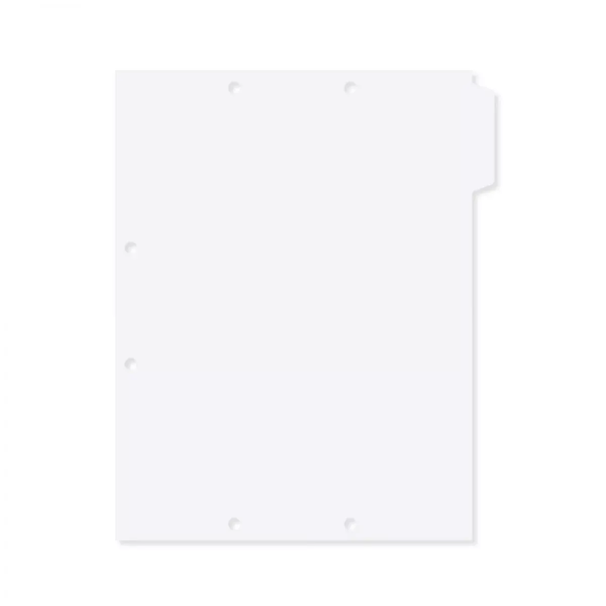 Filepro Chart Divider Side Tab Position #1 Or #4 1/4 Cut Blank|Paper Tab White 100# White 8-1/2"X11" - 300 Per Box
