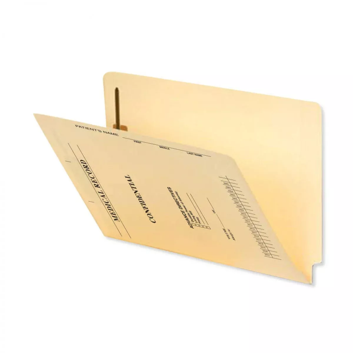 Filepro End Tab Folder Fastener # 1 14Pt Manila Printed Flush Front 12-1/4"X9-1/2" 2Ply 250 Per Case