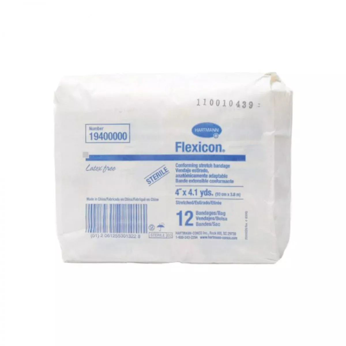 Flexicon Gauze Roll Sterile X 4"X4.1 Yards White - 12 Per Bag