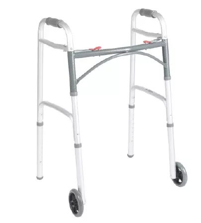 Folding Walker Adjustable Height McKesson Aluminum Frame 350 lbs. Weight Capacity 32 to 39 Inch Height - M-1073638-3426 - Case of 4