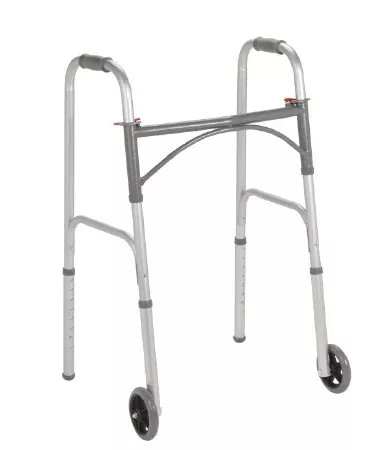 Folding Walker Adjustable Height McKesson Steel Frame 350 lbs. Weight Capacity 32 to 39 Inch Height - M-1128891-2050 - Case of 4