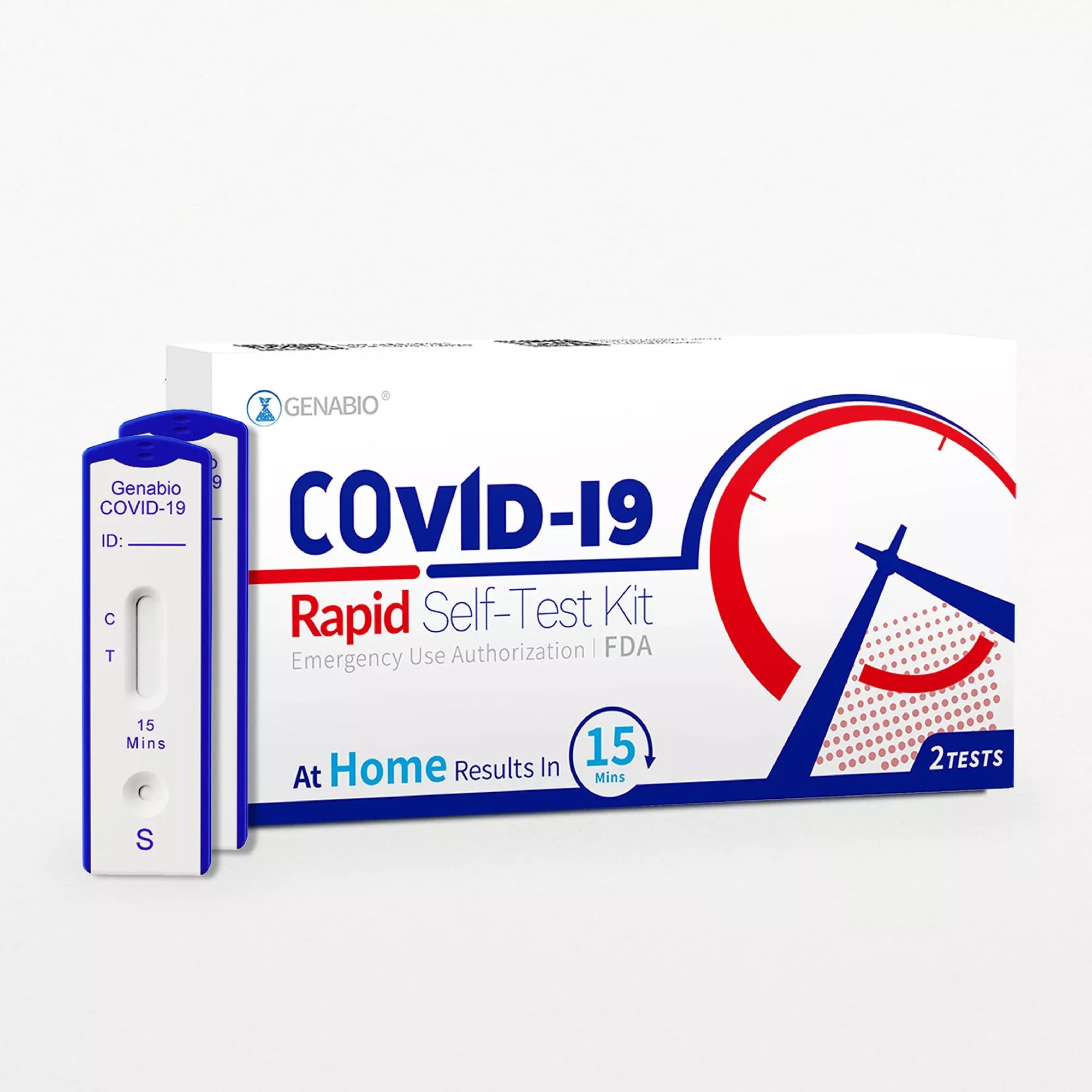 Genabio COVID-19 at Home Rapid Self-Test Kit, Two Tests per Pack