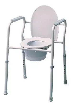 Graham-Field 3-in-1 Commode Chair Graham-Field Fixed Arm Steel Frame Back Bar 14 Inch Seat Width - M-471762-4400 - Case of 4