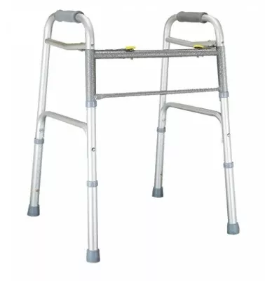 Graham-Field Bariatric Dual Release Folding Walker with Wheels Adjustable Height Lumex Imperial Collection Aluminum Frame 600 lbs. Weight Capacity 33 to 40 Inch Height - M-988491-428 - Each