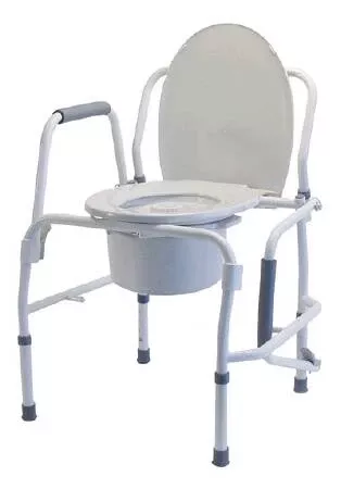 Graham-Field Commode Chair Lumex Drop Arm Steel Frame Removable Back 18 Inch Seat Width - M-450986-3501 - Each