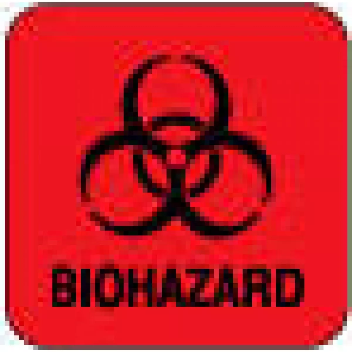 Hazard Label (Paper, Permanent) Biohazard 1" X 1 Fluorescent Red - 1000 Labels Per Roll