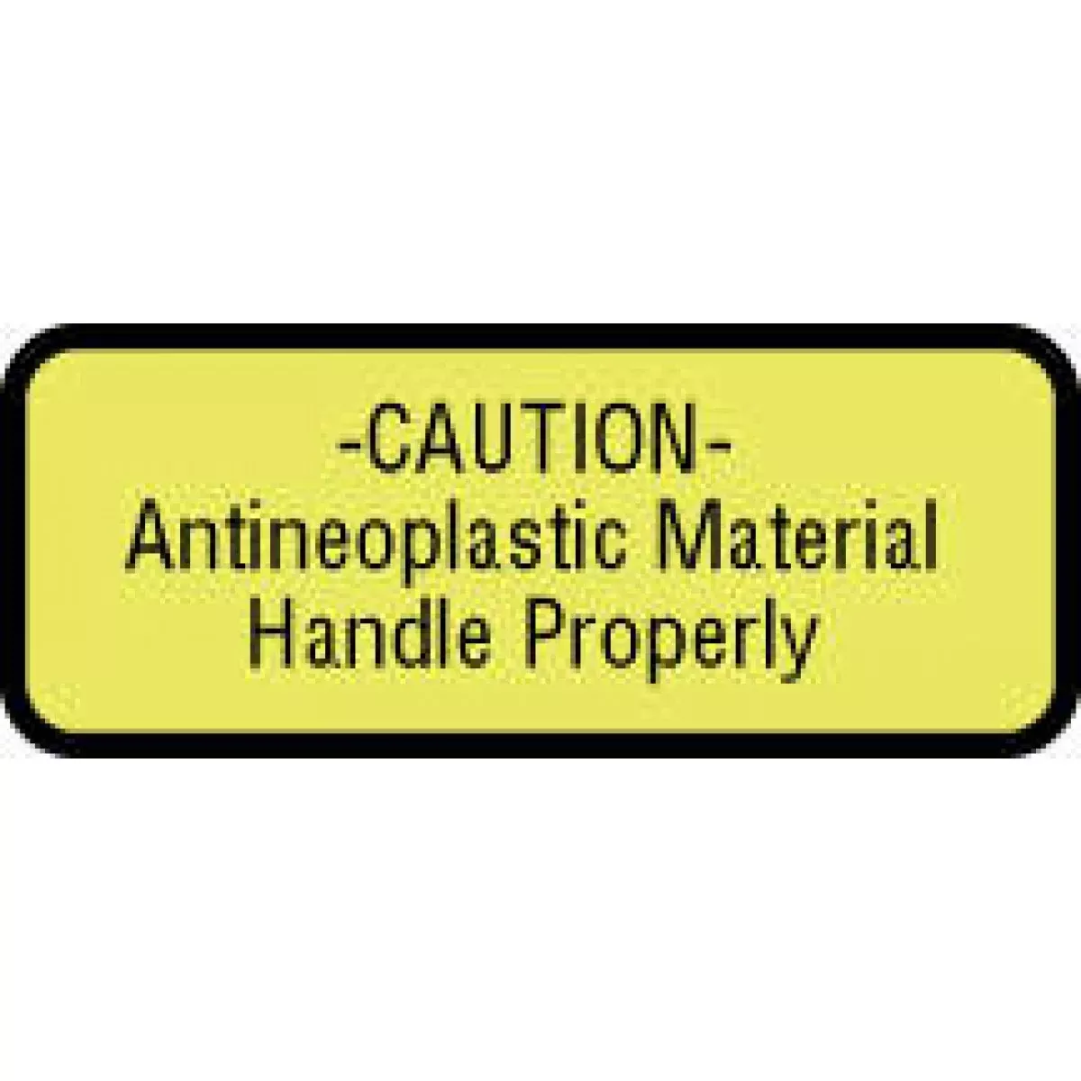 Hazard Label (Paper, Permanent) Caution Antineoplastic 2 1/4" X 7/8" Fluorescent Yellow With Black - 1000 Labels Per Roll