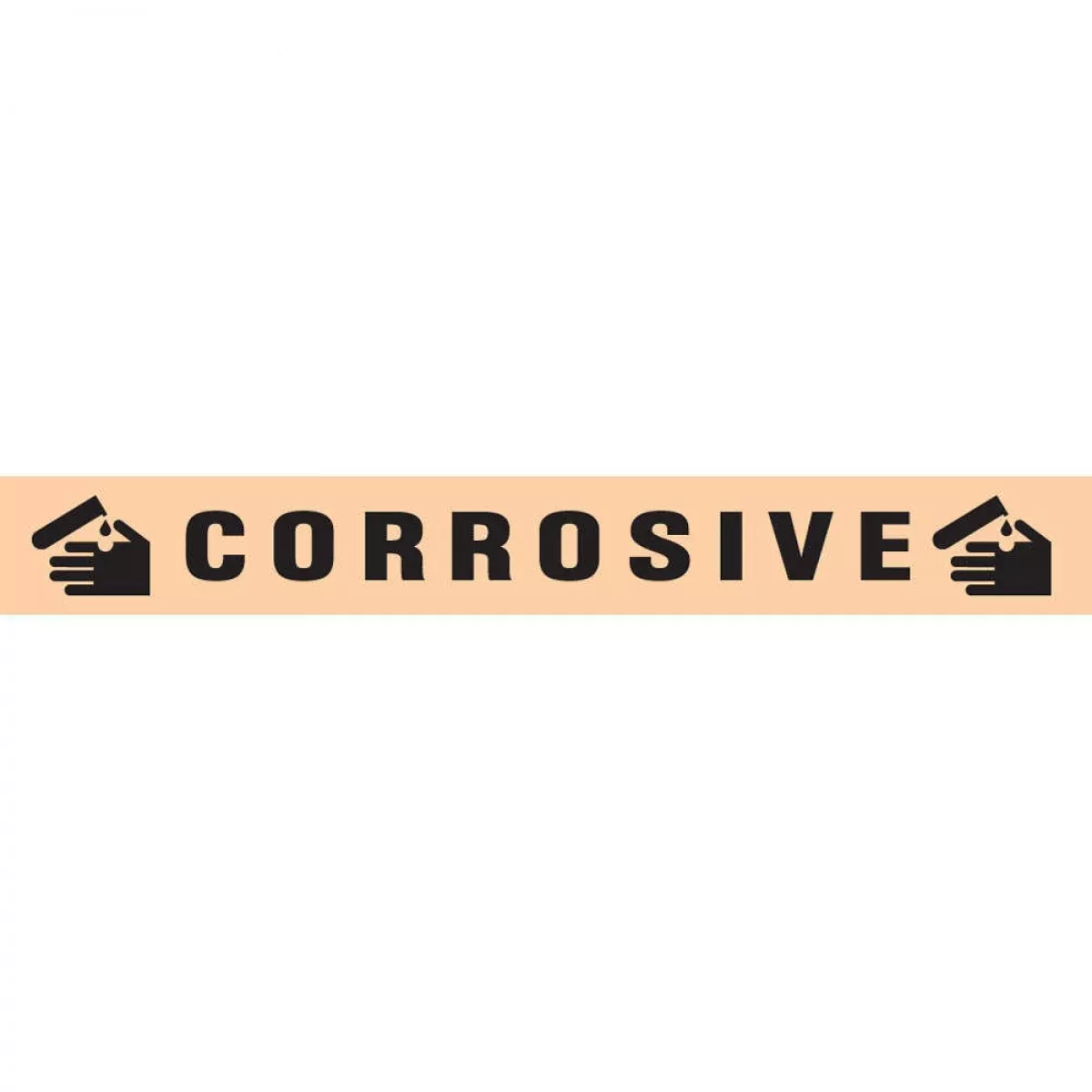 Hazard Tape (Removable) Corrosive 1/2" X 500" 125 Imprints Per Roll - Fluorescent Orange
