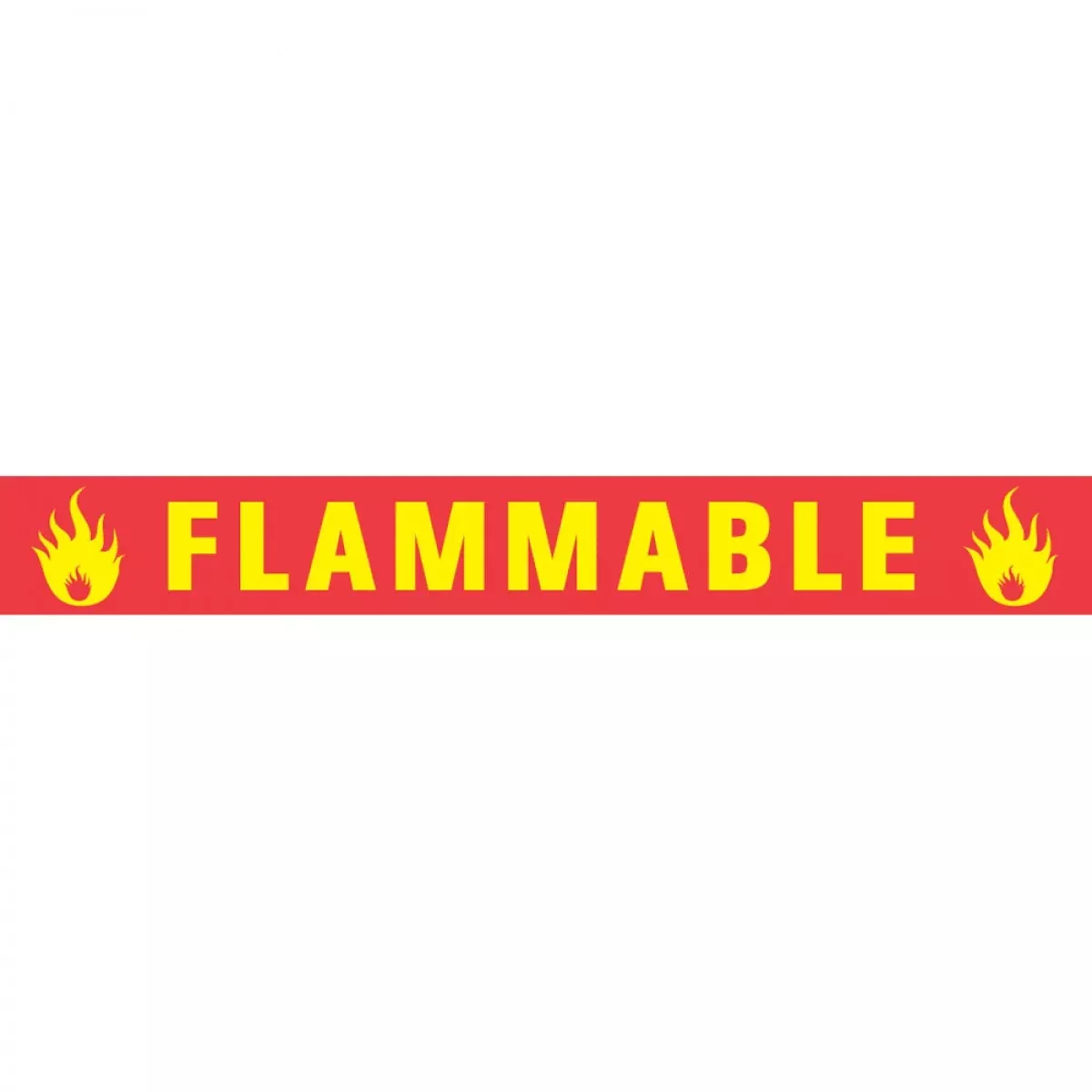 Hazard Tape (Removable) Flammable 1/2" X 500" 125 Imprints Per Roll - Yellow