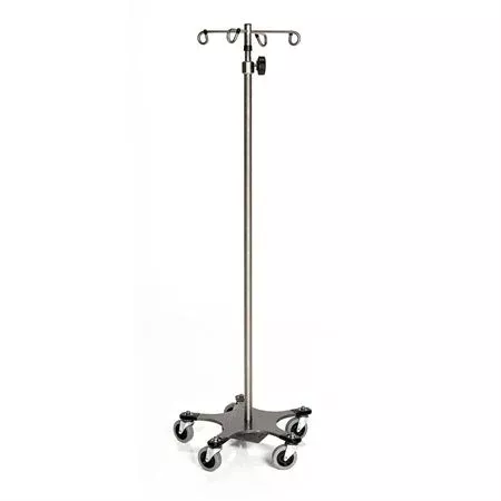Heavy Base Stainless Steel IV Pole 4-Hook Top