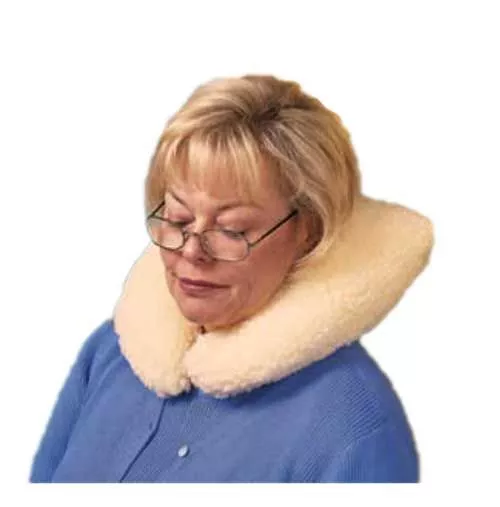 Hermell Sheepskin Neck Support Cervical Pillow