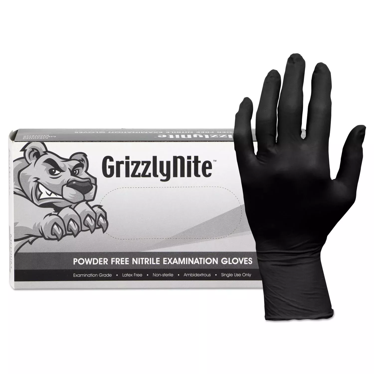 HOSPECO ProWorks GrizzlyNite Nitrile Gloves, Black, X-Large, 1000/CT