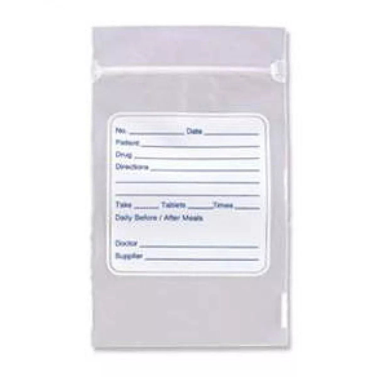 Hospital Bag Zip Top Unit Dose Write-On 2 Mil Clear And White Plastic 3" X 4" - 1000 Per Case