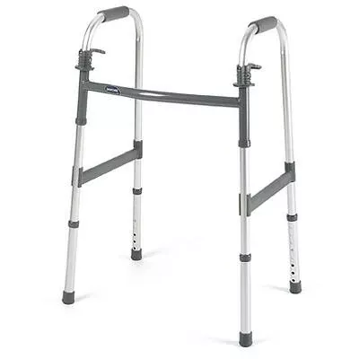 Invacare Dual Release Folding Walker Adjustable Height Invacare I•Class™ Aluminum Frame 300 lbs. Weight Capacity 27 to 33 Inch Height - M-823156-4631 - Case of 4