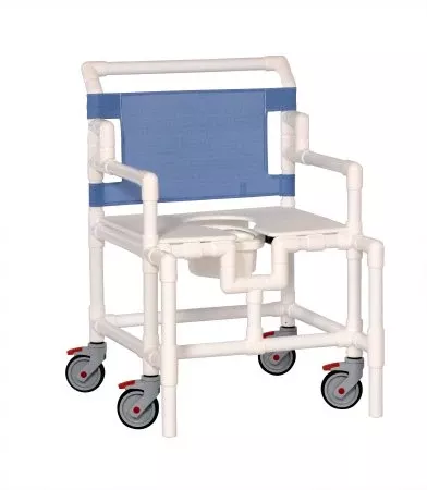 IPU Bariatric Commode / Shower Chair ipu Fixed Arm PVC Frame Mesh Back 24 Inch Seat Width - M-551051-1727 - Each