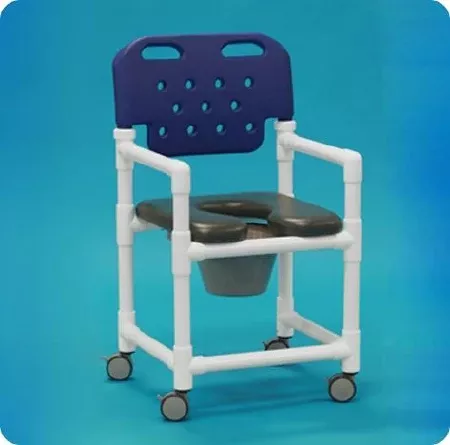 IPU Commode / Shower Chair Economy Fixed Arm PVC Frame With Backrest - M-971927-3983 - Each
