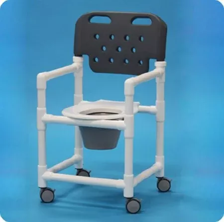 IPU Commode / Shower Chair Economy PVC Frame With Backrest - M-864784-3453 - Each
