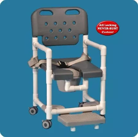 IPU Commode / Shower Chair Elite Drop Arm With Backrest - M-1056521-504 - Each