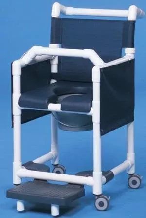 IPU Commode / Shower Chair ipu Fixed Arm PVC Frame Mesh Back 17-1/4 Inch Seat Width - M-713606-286 - Each