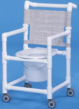 IPU Commode / Shower Chair ipu Fixed Arm PVC Frame Mesh Back 20 Inch Seat Width - M-639603-297 - Each