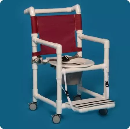 IPU Commode / Shower Chair IPU Fixed Arm PVC Frame Mesh Back 21 Inch Seat Width - M-866424-4467 - Each