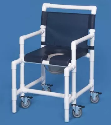 IPU Commode / Shower Chair ipu Fixed Arm PVC Frame Mesh Back 24 Inch Seat Width - M-626496-568 - Each