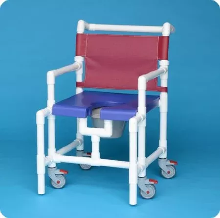 IPU Commode / Shower Chair ipu Fixed Arm PVC Frame Mesh Back 25-1/2 Inch Seat Width - M-1118162-226 - Each