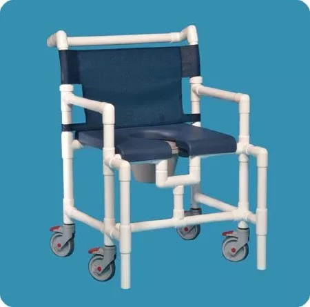 IPU Commode / Shower Chair ipu Fixed Arm PVC Frame Mesh Back 28 Inch Seat Width - M-793792-2362 - Each