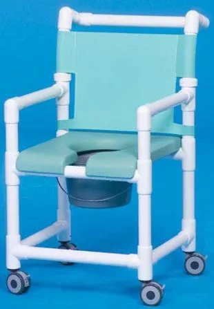 IPU Commode / Shower Chair ipu Fixed Arm PVC Frame Mesh Back - M-730211-2226 - Each