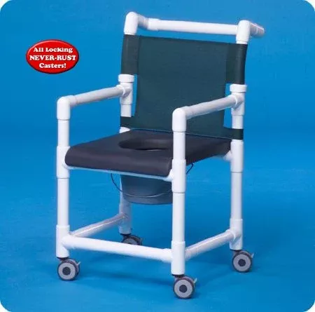 IPU Commode / Shower Chair ipu Fixed Arm PVC Frame Mesh Back - M-949483-2388 - Each