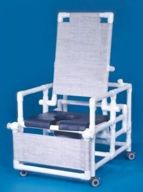 IPU Commode / Shower Chair ipu Fixed Arm PVC Frame Reclining Back 24 Inch Seat Width - M-697504-3680 - Each