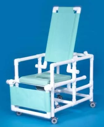 IPU Commode / Shower Chair ipu Fixed Arm PVC Frame Reclining Back - M-747352-1611 - Each