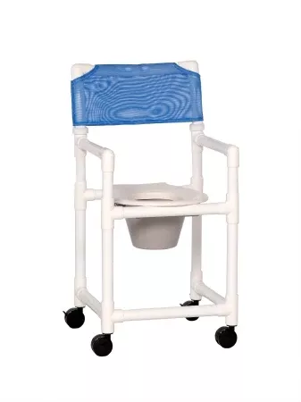 IPU Commode / Shower Chair ipu Standard Fixed Arm PVC Frame Mesh Back 18 Inch Seat Width - M-688304-3327 - Each