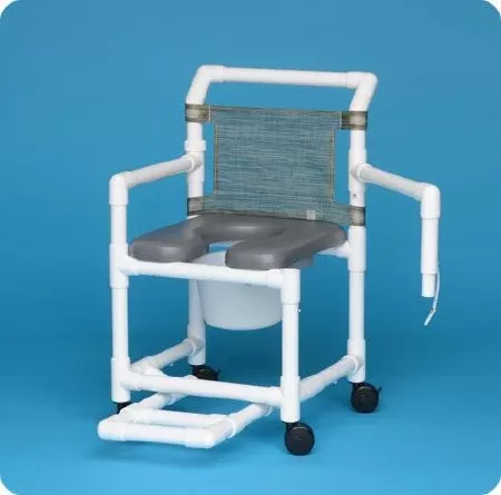 IPU Commode / Shower Chair ipu Swing Arm - Left PVC Frame Mesh Back - M-816605-3082 - Each