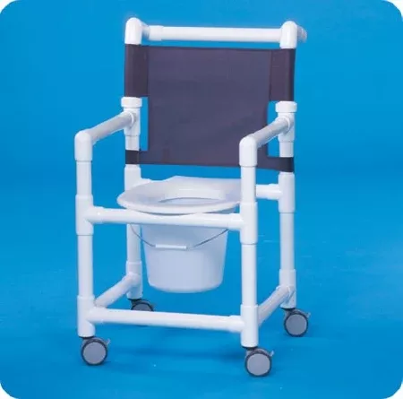 IPU Commode / Shower Chair Select Fixed Arm PVC Frame Mesh Back 17-1/4 Inch Seat Width - M-709368-3353 - Each