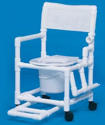 IPU Commode / Shower Chair Standard Drop Arm - Left PVC Frame Mesh Back 17-1/4 Inch Seat Width - M-704990-473 - Each